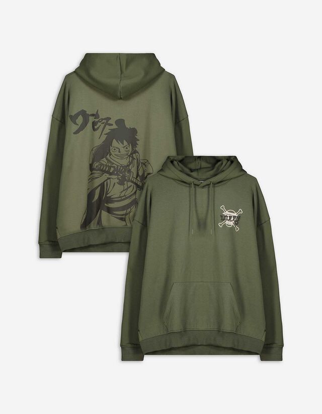 Kapucnis felső - One Piece - sötétzöld