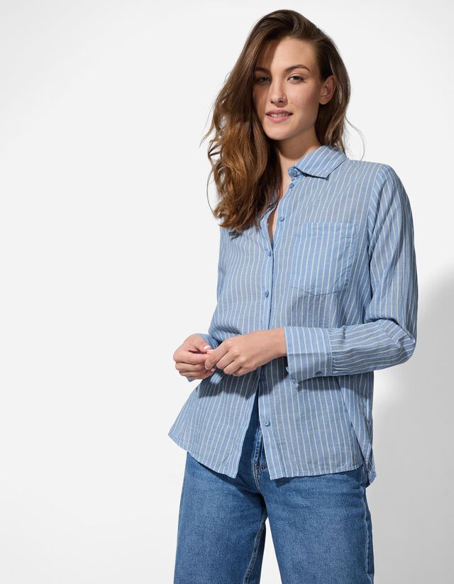 Férfi ing - Csíkos - kék