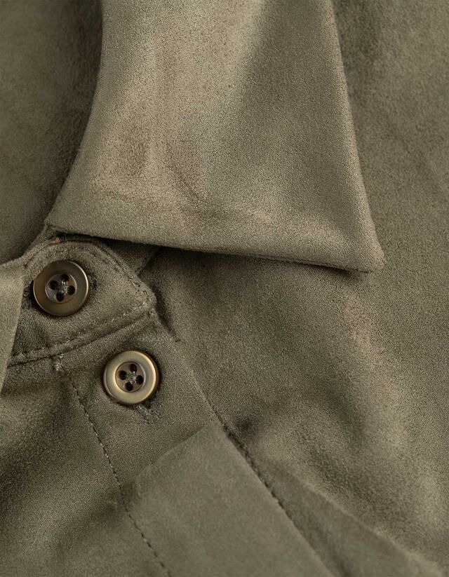 Blúz - Velúr utánzat - sötétzöld