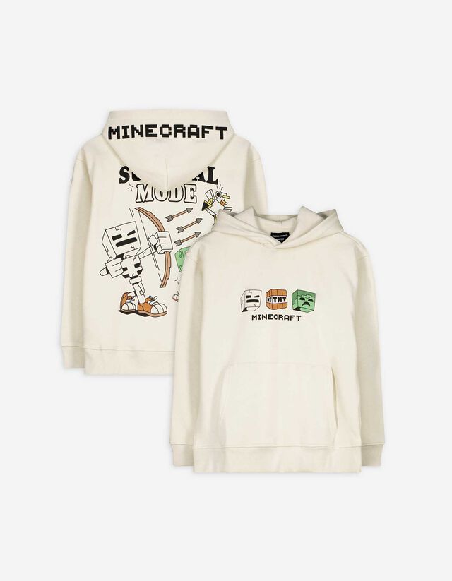 Kapucnis felső - Minecraft - bézs