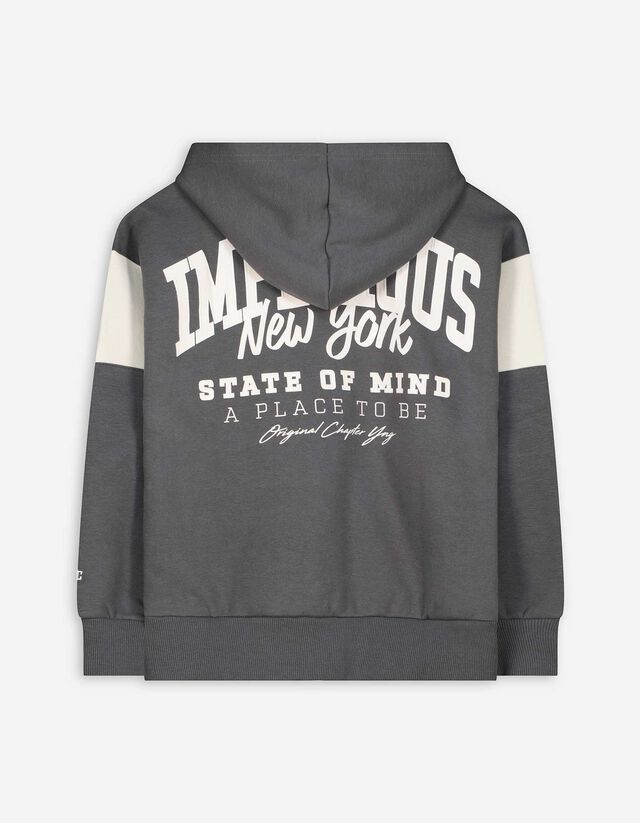 Cipzáros melegítőfelső - Túlméretezett fazon - sötétszürke