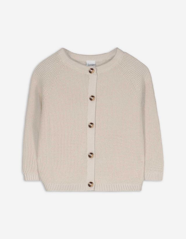 Kötött kardigán - Pamut - bézs