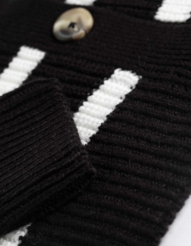 Kötött kardigán - Gombolópántos - sötétszürke