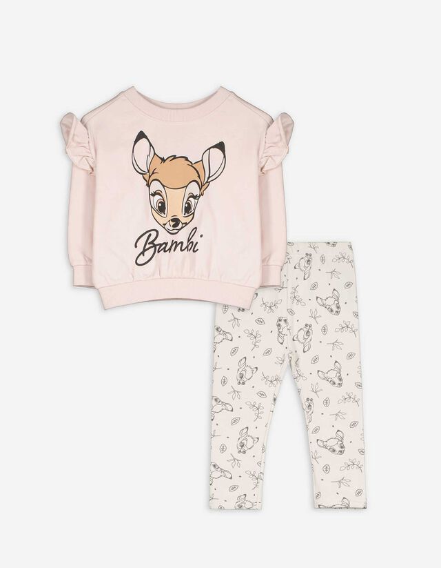 Melegítőfelsőből és leggingből álló szett - Bambi - rozsaszin