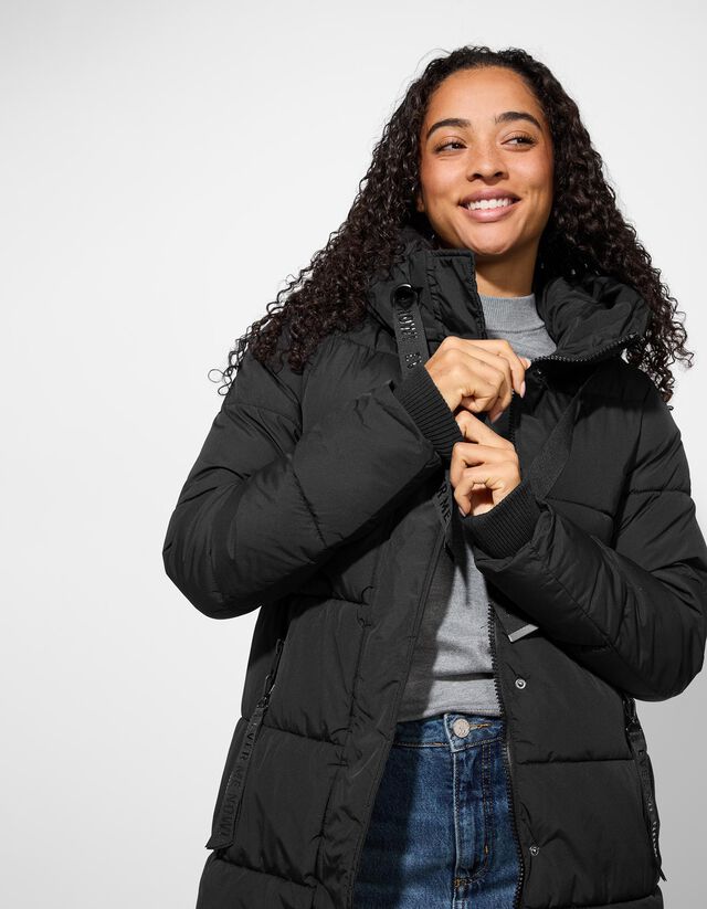 Steppelt kabát - Állítható derék - fekete