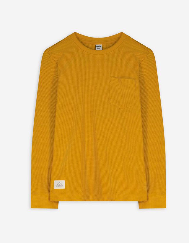 Hosszú ujjú felső - Mellzsebes - világos barna