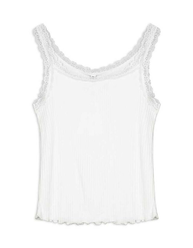 Ujjatlan felső - Csipkerátéttel - feher