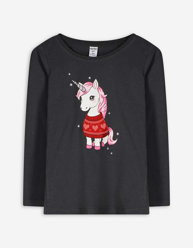 Hosszú ujjú felső - Pamut - vilagos szurke