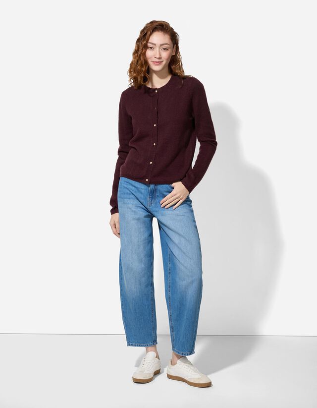 Kardigán - Gombolópántos - sotetlila