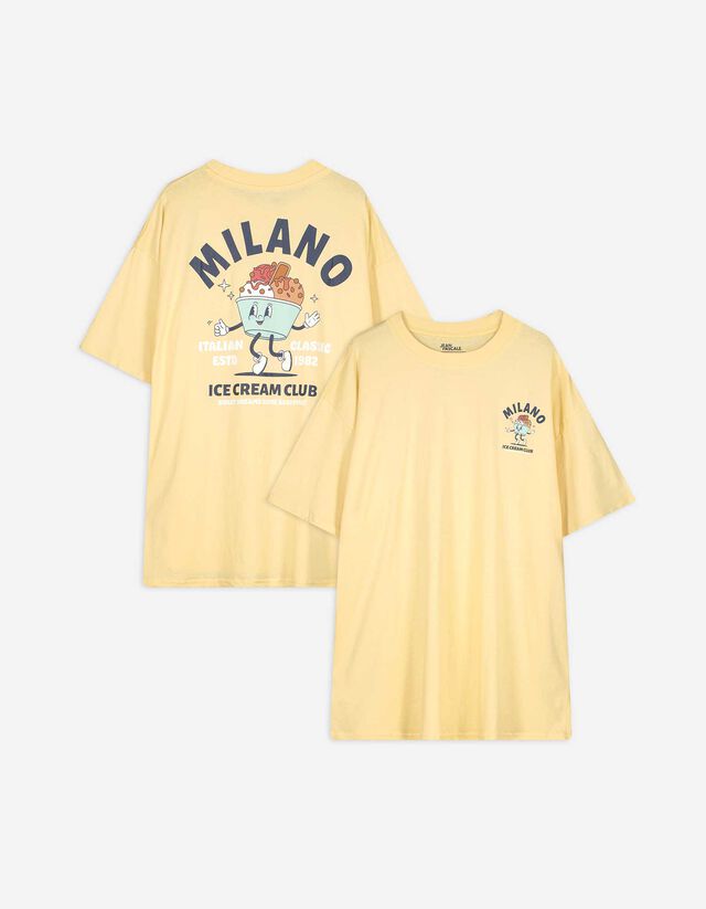 Póló - Hátul nyomtatott minta - feher