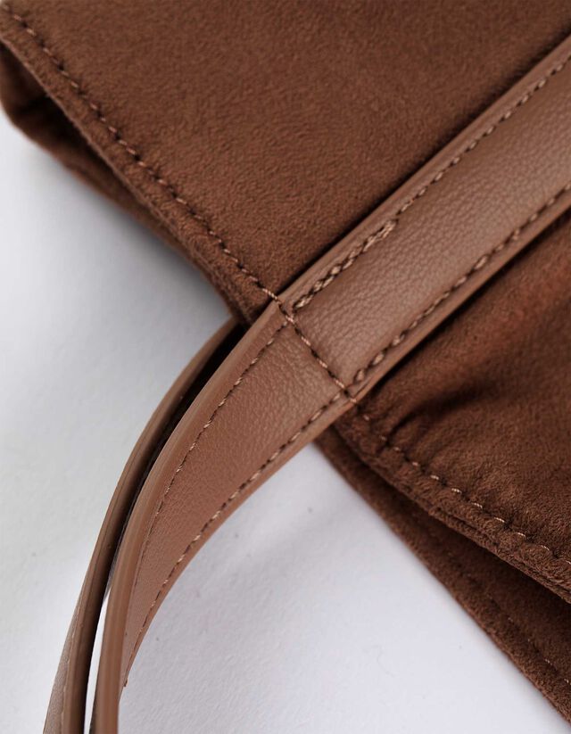 Táska - Bőrhatású - sötétbarna