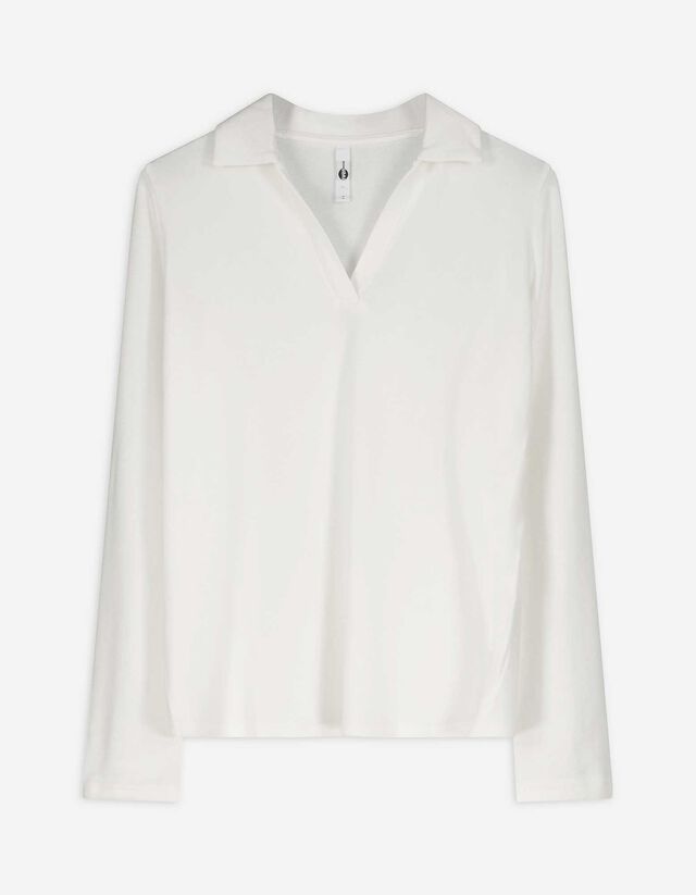 Hosszú ujjú póló - Póló gallér - feher