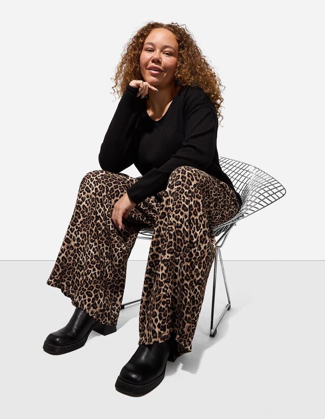 Culotte nadrág - Párducmintás - bézs