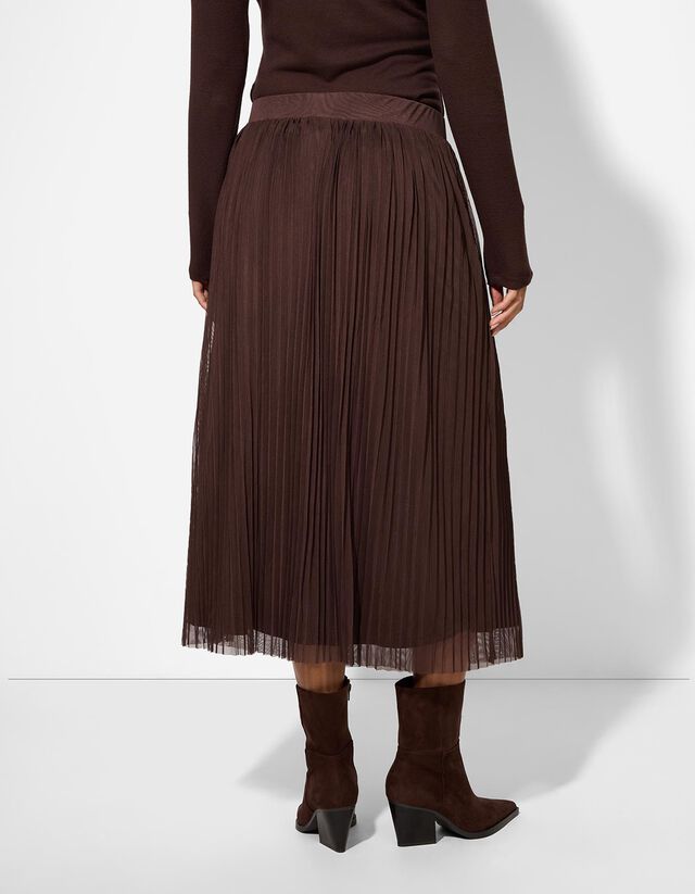 Szoknya - Ráncok - sötétbarna