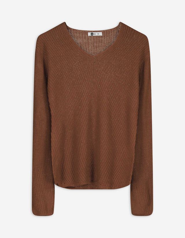 Pulóver - Egyszínű - barna