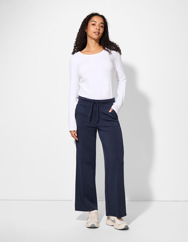 Nadrág - Eltérő színű csíkkal - fekete