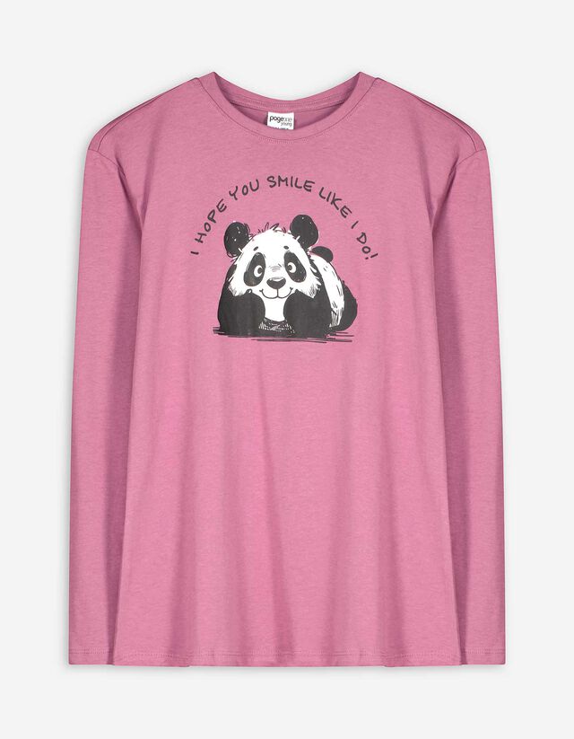 Hosszú ujjú felső - Elülső nyomtatás - pink