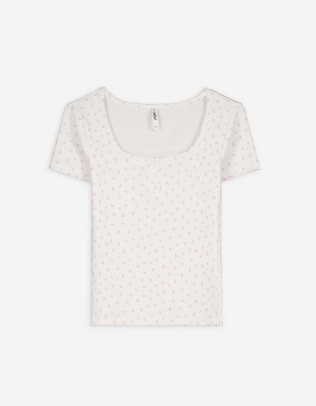 Póló - Bordázott - feher