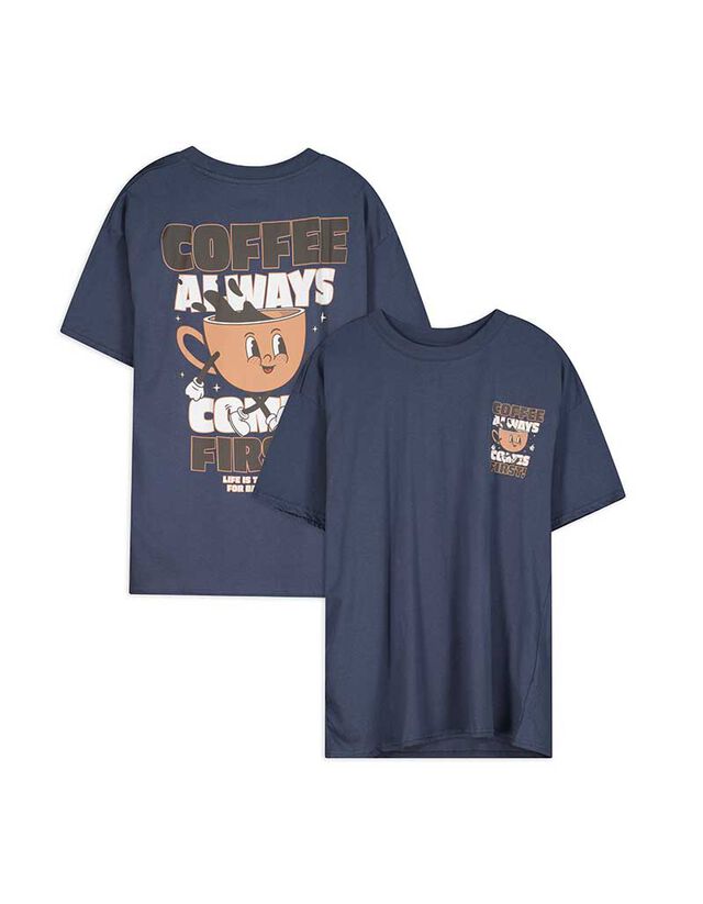 Póló - Hátul nyomtatott minta - feher