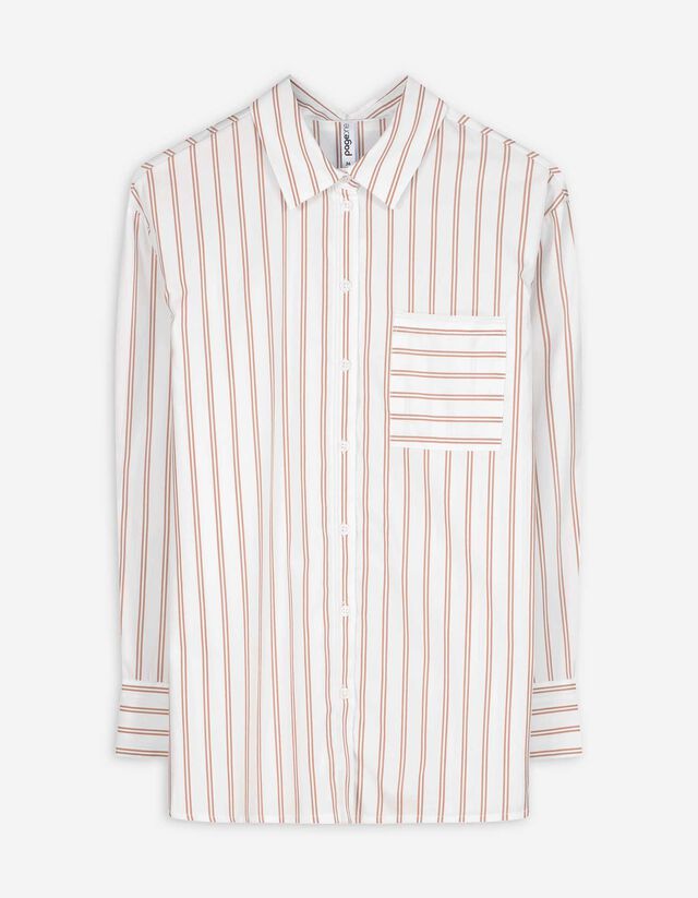 Blúz - Csíkos - világos barna