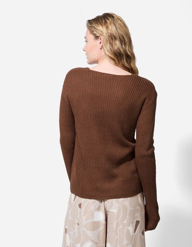 Pulóver - Egyszínű - barna