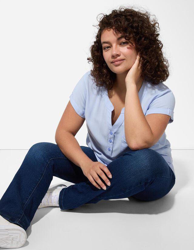 Farmernadrág - Varrásba állított zseb - sotetkek