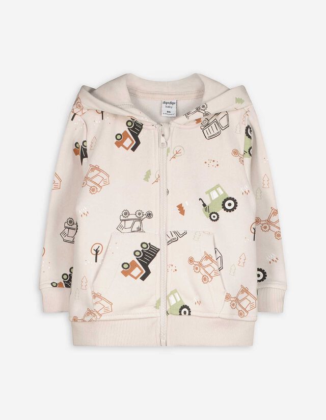 Cipzáros melegítőfelső - Elszórt nyomott minta - feher