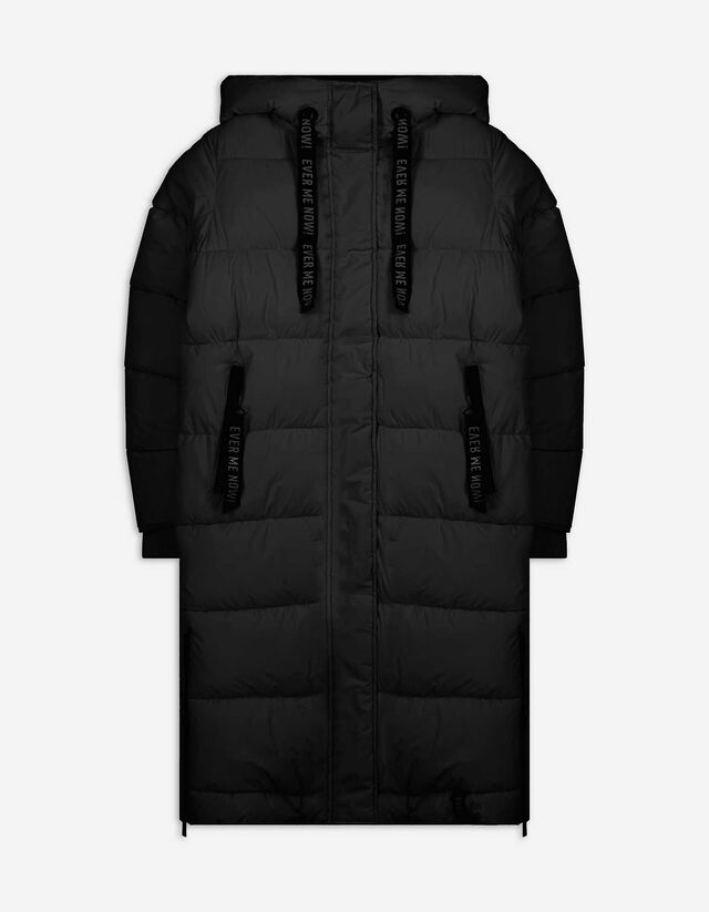 Steppelt kabát - Állítható derék - fekete