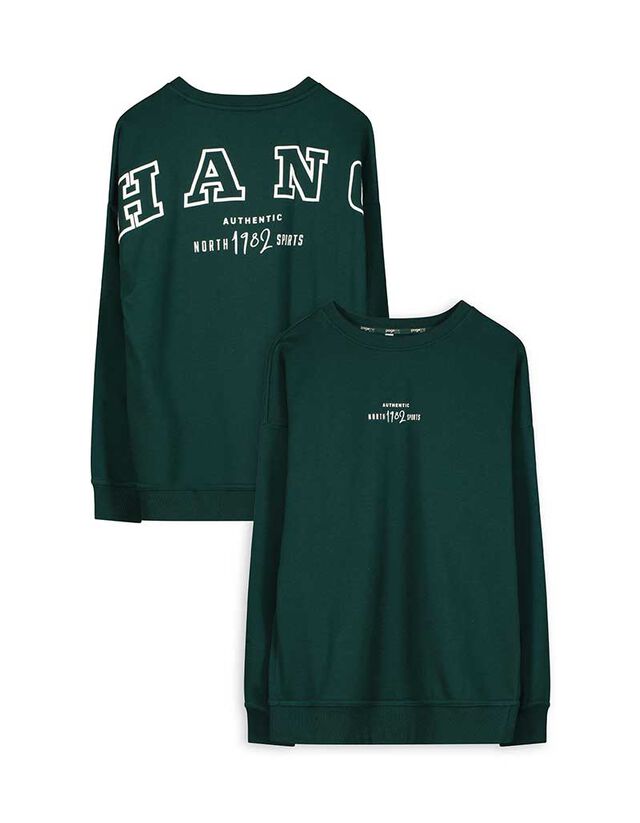 Melegítőfelső - Hátul nyomtatott minta - sötétzöld