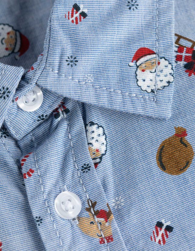 Férfi ing - Elszórt nyomott minta - vilagoskek