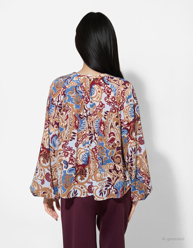 Blúz - Kasmírmintás - feher