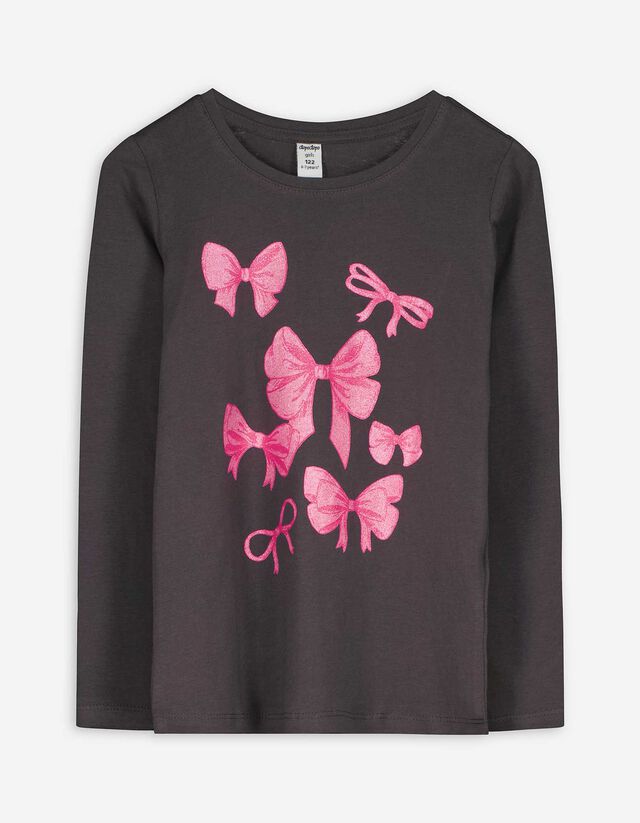 Hosszú ujjú felső - Pamut - vilagos szurke