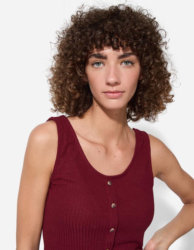 Ujjatlan felső - Viszkózkeverék - mélyvörös