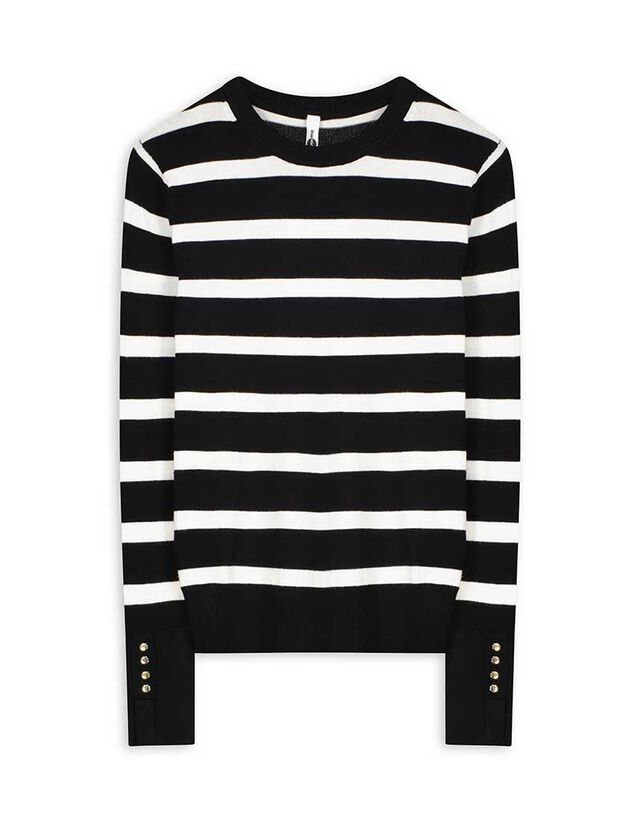 Pulóver - Díszgombokkal - feher