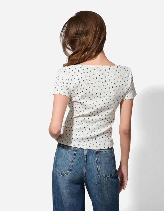 Póló - Bordázott - feher