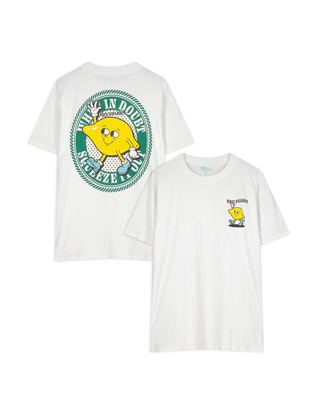 Póló - Hátul nyomtatott minta - feher