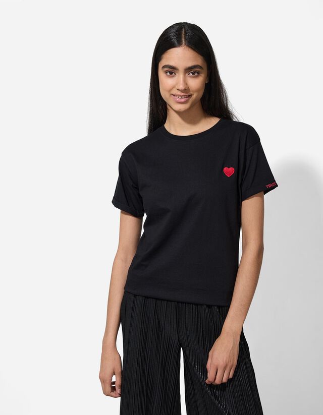 Póló - Hímzésekkel - fekete