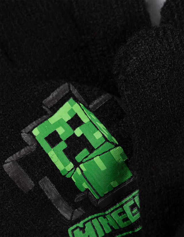 Sapka, sál és kesztyűk szett - Minecraft - fekete