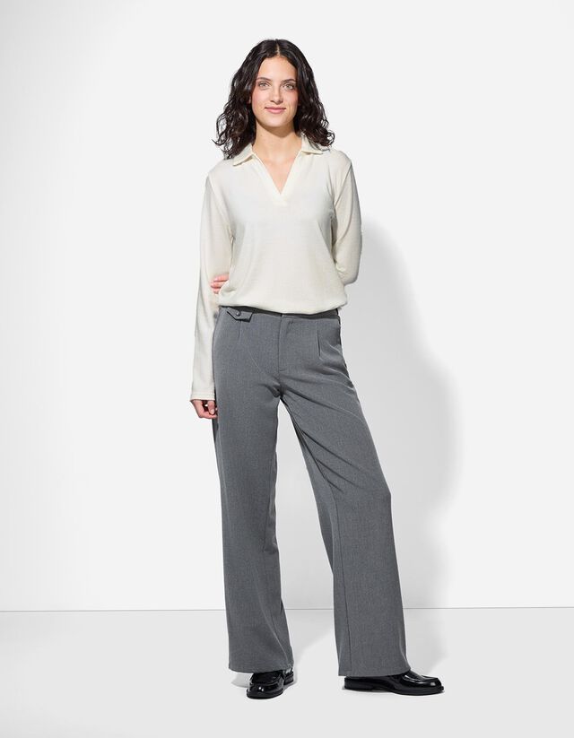 Hosszú ujjú póló - Póló gallér - feher