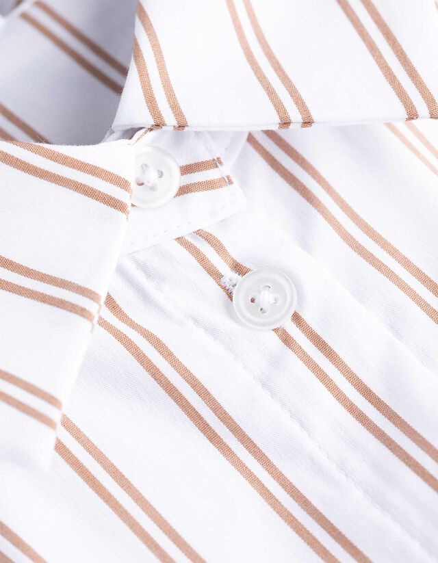 Blúz - Csíkos - világos barna