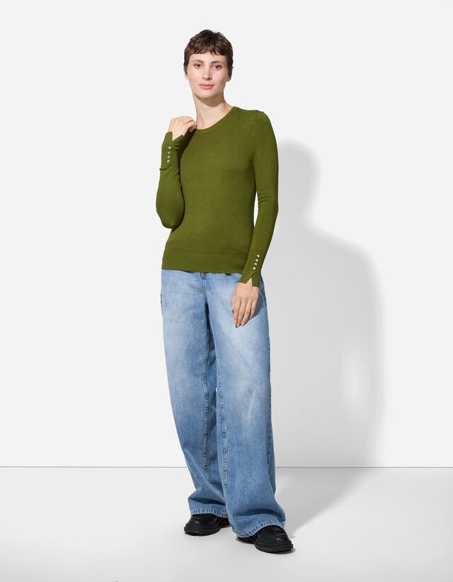 Pulóver - Díszgombokkal - sotetlila