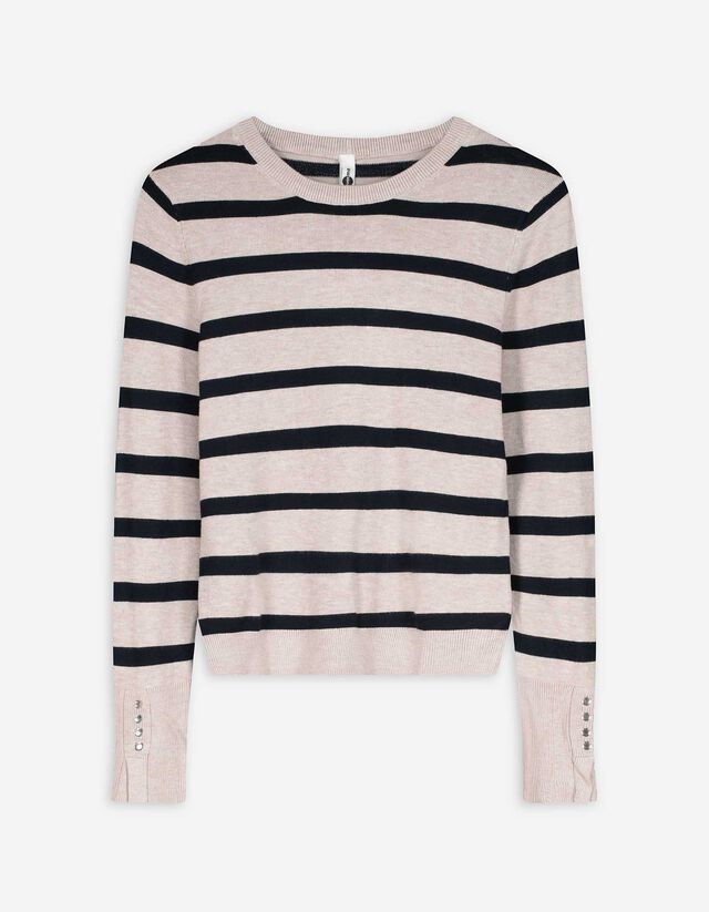 Pulóver - Díszgombokkal - feher