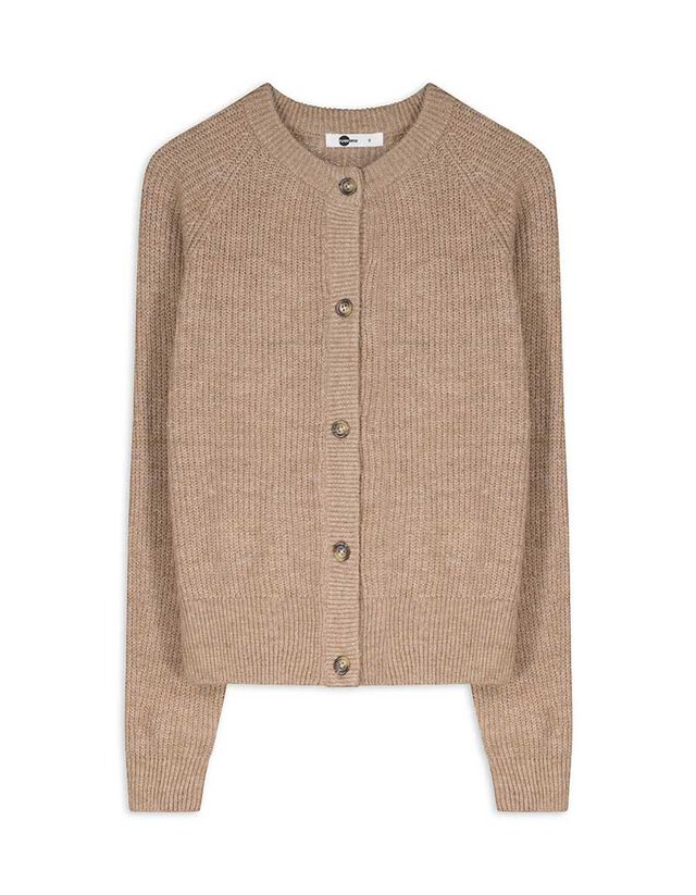 Kötött kardigán - Bordázott - szürke