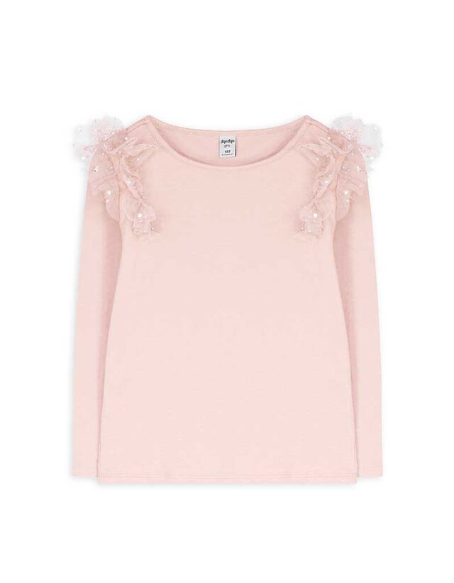 Hosszú ujjú felső - Egyszínű - rozsaszin