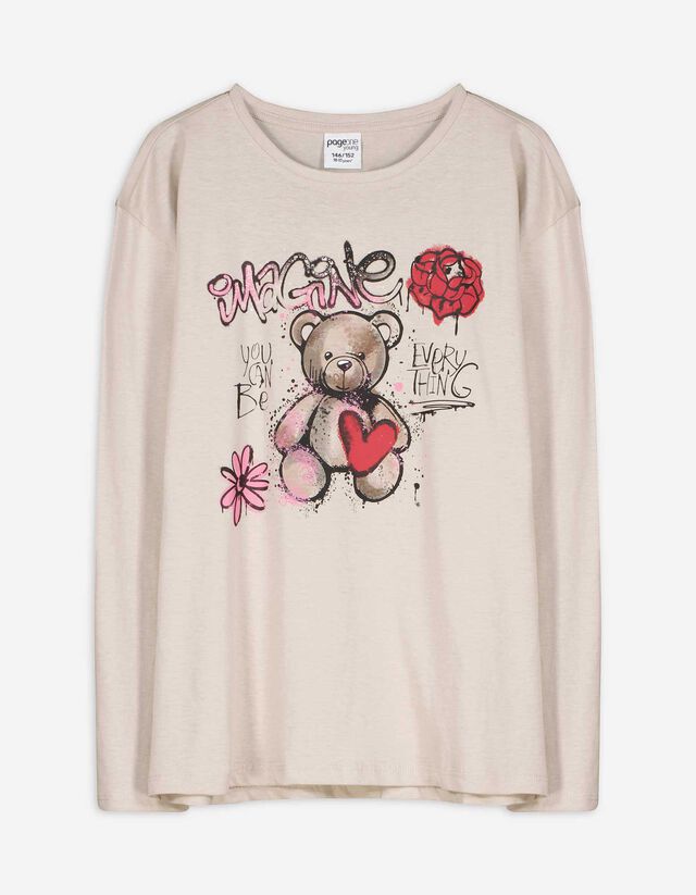 Hosszú ujjú felső - Elülső nyomtatás - pink