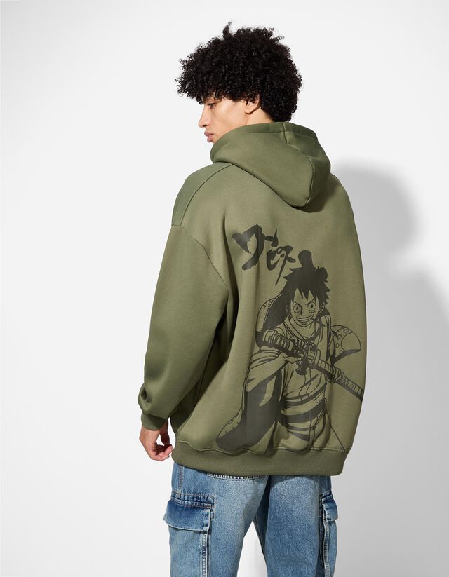 Kapucnis felső - One Piece - sötétzöld