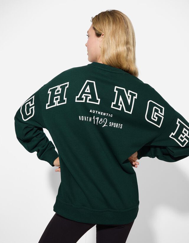 Melegítőfelső - Hátul nyomtatott minta - sötétzöld