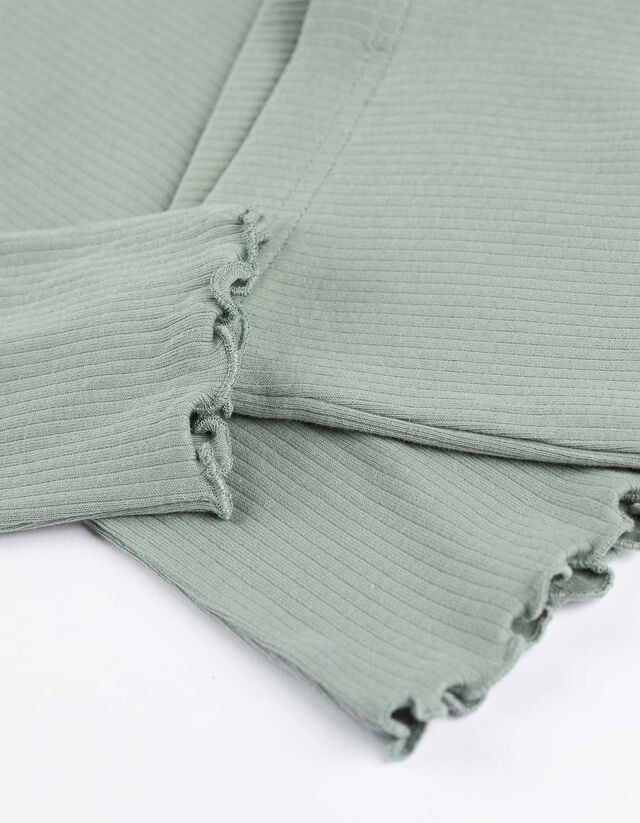 Felsőből és nadrágból álló pizsama szett - Bordázott - vilagoskek