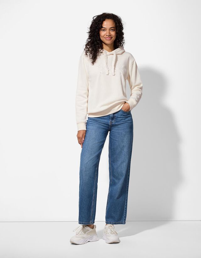 Kapucnis felső - Csipkerátéttel - szürke