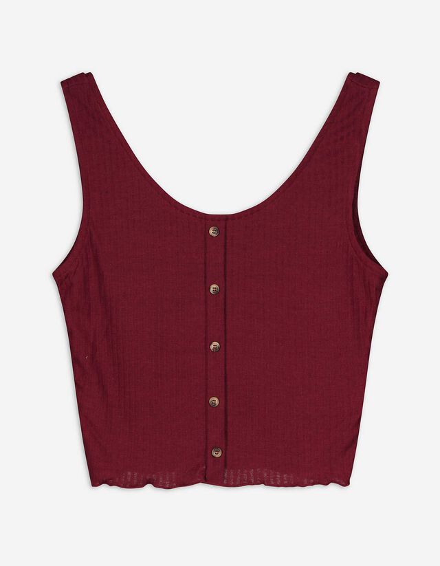 Ujjatlan felső - Viszkózkeverék - mélyvörös